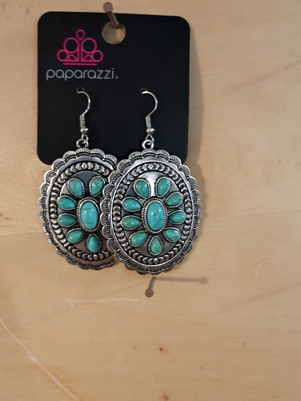 Paparazzi Turquoise Oval Western-Style Drop Earrings
